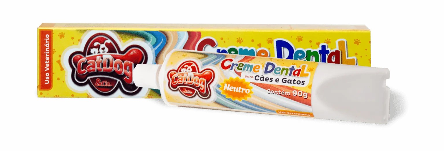 CATDOG CREME DENTAL NEUTRO CAIXINHA 90 G
